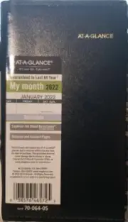 2022 Pocket Calendar by AT-A-GLANCE, Monthly Planner Black 7006405 (WU G1)