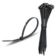 Plastic Electronic Zip Ties 12 Inch 150 Pcs Professional Self-Locking Black