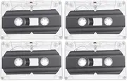 Homoyoyo Black Matte Cassette Tape 4Pcs 30-Minute Blank Audio Cassette Tapes Blank Audio Tapes Empty Recordable Blank Cassette Tapes for Recording