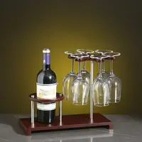 在飛比找樂天市場購物網優惠-蘑菇傘紅酒架擺件木質酒架紅酒架創意紅酒架子酒杯架高腳杯架