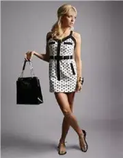 NWT SASS & BIDE "All Dressed Up" Cinched Spotted Polka Dot Mini Dress Size 14