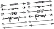 [ROMISBABA] 2sets Fashion Industrial Bar Piercing Studs Jewelry Chic Cartilage Earring for Women 6pcs*2