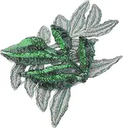 [AUTSUPPL] 2pcs Embroidered Patches for Clothing Stylish DIY Appliques for Jackets Bags and Jeans Unique Leaf Design for Creative Projects