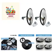 12" Convex Security Mirror, 2 Pack for Garage, Office, Warehouse Blind Spot S...