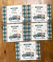 Set 5 Tapestry Welcome to Our Patch Truck Pick Your Own Pumpkins Placemats NWT