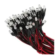 1X(10 pcs 12V 20cm LED Pre wired 3mm red V6Y6)4772