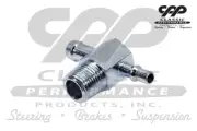 POWER BRAKE VACUUM SUPPLY TEE FITTING DUAL 3/8 1/4 PORT NPT THREAD ZINC