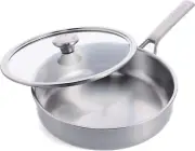 Merten & Storck Tri-Ply Stainless Steel 26cm Saute Pan with Lid, Silver