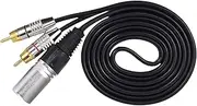 Perfeclan XLR Male to 2 RCA Male Audio Cable Stereo Audio Cable Connector Practical Y Splitter Cables Accessories for Mixer Speaker Mic