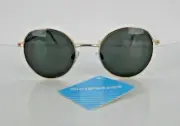 UNISEX SUNGLASSES GOLD ROUND LEN 100% UVA/UVB LENS PROTECTION