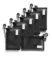 - Zipper Mesh Bags 7"x 5" Size S Clear Pouch for Storage Small Pack of 6 Black
