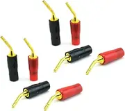 2mm Banana Plug Audio Speaker Cable Connector Adapter Gold Plated, 8PCS