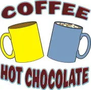 Coffee Hot Chocolate Drinks Concession Cart Food Trucks Sticker Sign Decal 14"