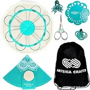 Knitpro Mindful Explore 10 Inches Fixed Circular Knitting Needle Set Bundle with 1 Artsiga Crafts Project Bag