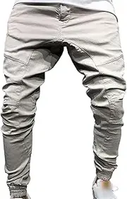 [Maiyifu-GJ] Mens Casual Cargo Joggers Pants Multi-Pockets Drawstring Sweatpants Lightweight Running Training Athletic Trousers