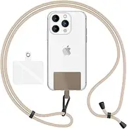 NALIA HoldMe Air Universal Chain with Pad, Strap for Mobile Phone Case for Hanging, Metal Carabiner Hook, Lanyard Neck Strap 160 cm, Crossbody Lanyard with Loop