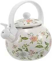 JECOMPRIS Enamel Water Kettle Vintage Tea Pot for Home Office Thickened Design Elegant Insulation Performance for Hot Water Compatible with Stovetop Induction Cooking