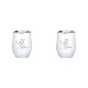 2x 21st Birthday 360ml S/S Vacuum Insulated Tumbler Double Walled Mug Rose Gold