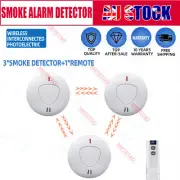 3 pack ANKA Wireless Interconnected Photoelectric Smoke Alarm Detector & Remote