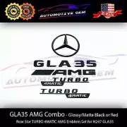 GLA35 AMG TURBO 4MATIC Rear Star Emblem Black Badge Combo Set for Mercedes H247