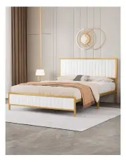 [Levede] Storage Queen Metal Bed Frame in Beige