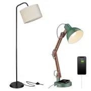 ELYONA LED Floor Lamp with 3 Color Temperatures + LED Desk Lamp with Wireless...