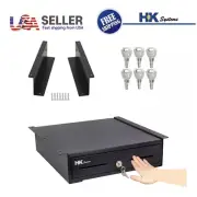 13" Heavy Duty Black "Push" Open Cash Drawer, 4B5C with Under Mounting Bracket