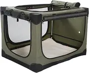 Deekuiwi 30 Inch Collapsible Travel Dog Crate for Medium Large Dogs, Portable Dog Crate 4-Door Foldable Soft Kennel with Chew-Proof Mesh Windows for Indoor & Ou