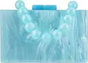[GripIt] Elegant Acrylic Clutch Purse with Beaded and Pearl Details for Formal Occasions