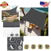 Breathable Rectangle Sun Shade Sail 8' x 10' Dark Grey for Poolside Retreats