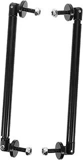 1 Pair Car Bumper Tie Rod Support Rods Adjustable Front Splitter Rods Universal Bumper Bar Front Bar Rail Extension Adjustable Support Rod Aluminum Alloy Black