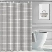 Bathroom Toilet Shower Curtains Hotel Home Thicken Opaque Waterproof Mildew Free Perforated Partition Curtain with Hooks Easy to Clean, W300CMxH200CM