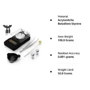 Digital Miligram Scale 50g/0.001g Compact Mg Scale with 20g Calibration Weight