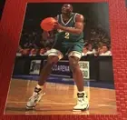 Larry Johnson Poster Charlotte Hornets Print Ad 8.5x11 Art (Frame Not Included)