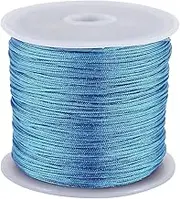 0.8mm Nylon Cord, Thread Chinese Knot Macrame Rattail Bracelet Braided String (Light Blue)
