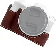 Camera Bottom Case, PU Leather Camera Protective Storage Bag Shock Absorption for R50 R100, Portable Camera Carrying Case for Outdoor Photography (Brown)