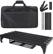 SOYAN Super Light 3.3 lb Guitar Pedal Board 22" x 12.5" Aluminum Alloy Pedalboard with Power Supply Cradle (APB-22BK)
