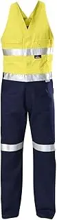 [Hard Yakka] Men's Foundations Two Tone Cotton Drill Action Back Overall with Tape