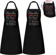 Coume 2 Pcs Hair Stylist Apron Hairstylist Salon Apron with Rhinestone Tools 3 P