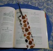 Bookmark Fabric or Cloth MUGS CUPS Brown Ribbon Handmade