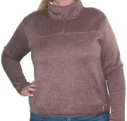 Eddie Bauer Women's radiator Long sleeve pullover fleece jacket 1/4 snap XL
