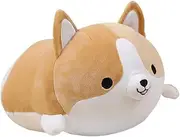 Corgi Dog Plush Pillow, Soft Cute Shiba Inu Akita Stuffed Animals Toy Gifts (Brown, 17.7 in)
