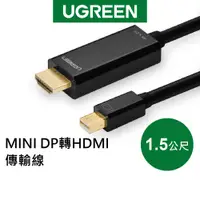 在飛比找蝦皮商城優惠-綠聯 1.5M MINI DP轉HDMI 傳輸線 黑色