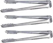 PEPLAYTAL 3pcs Stainless Steel Ice Tongs Sugar Tongs Skid Food Clips for Home Party Cafe Bar for Picking Up Ice Cubes Sugar Cubes Lemon Slices More
