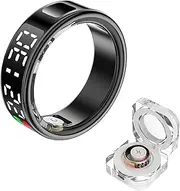 Smart Ring Fitness Sleep Health Tracker Rings for Men Women, LED Display Smart Ring Health Tracker Heart Rate, Blood Oxygen, Sleep & Step Monitor, No Subscription, IP68 Waterproof