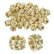 Knurled Insert Nut 50pcs M5 x 4mm L x 7mm OD Brass Heat Set Insert Nut
