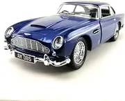 Sport Racing Classic Model Car Die-Cast 1:38 1963 Aston Martin DB5 Blue Color Toy Collection Pull Back Open Door Hobby Collectible