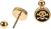 [CATIEBYE] 1Pair Skull Shaped Ear Studs for Men Decorative Fashion Earrings Unique Present Idea for Him Style Jewelry