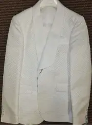 Rossi Man RM1471 Smoking Tux White /Gold Polka Dot