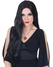 Black Gothic Morticia Womens Wig